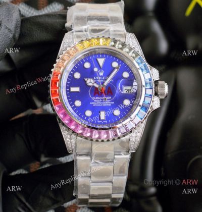 Top Replica Rolex Submariner Rainbow Bezel Blue Dial Citizen Watch